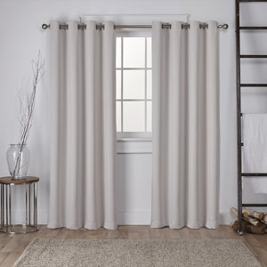 Tamara Solid Blackout Thermal Grommet Curtain Panels (Set of 2)