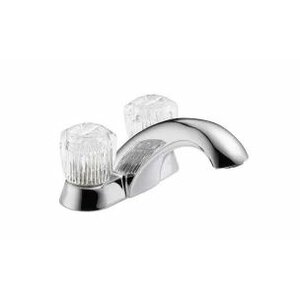 Classic Centerset Bathroom Faucet with Clear Knob Handles