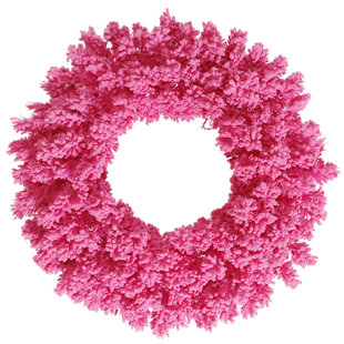 Pink Christmas Wreaths You Ll Love Wayfair Flocked Fir Artificial Christmas Wreath