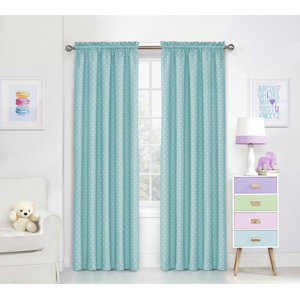 Christina Kids Polka Dots Blackout Rod Pocket Single Curtain Panel