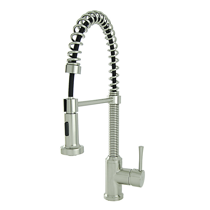 Fontainebyitalia Spring Coil Flat Spray Head Pull Down Single Handle Spring Coil Flat Spray Head Pull Down Single Handle Kitchen Faucet