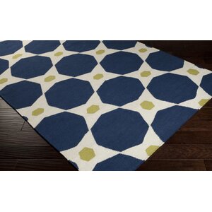 Donley Blue Midnight Geometric Area Rug