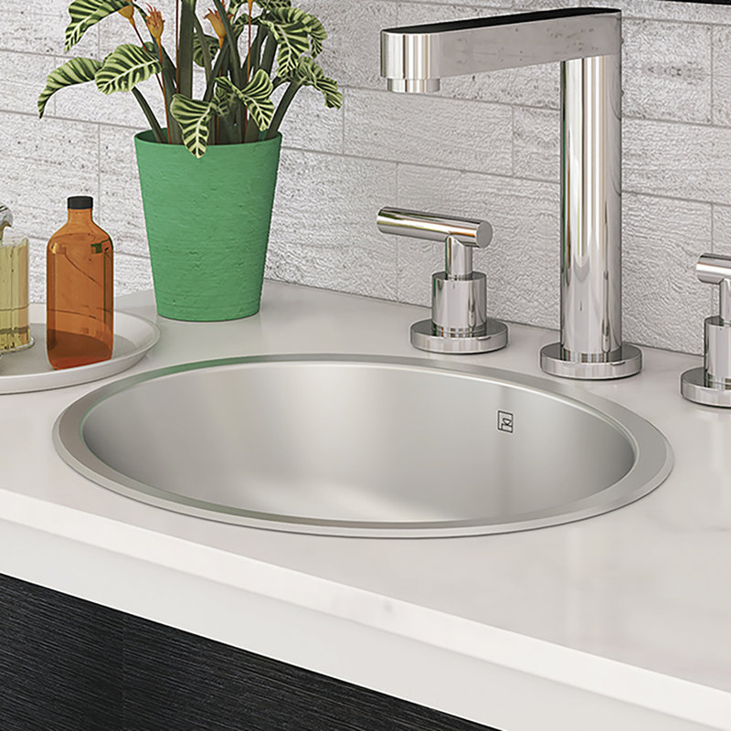 DECOLAV Taji Stainless Steel Metal Oval Undermount ...