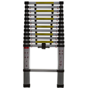12.5 ft Aluminum Telescoping Extension Ladder with 330 lb. Load Capacity
