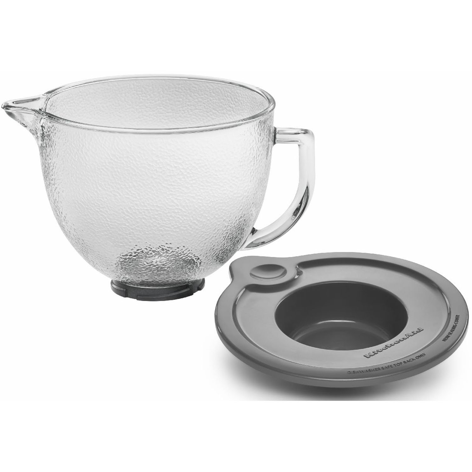 KitchenAid 5 Qt. Glass Bowl with Measurement Markings, Pour Spout & Lid