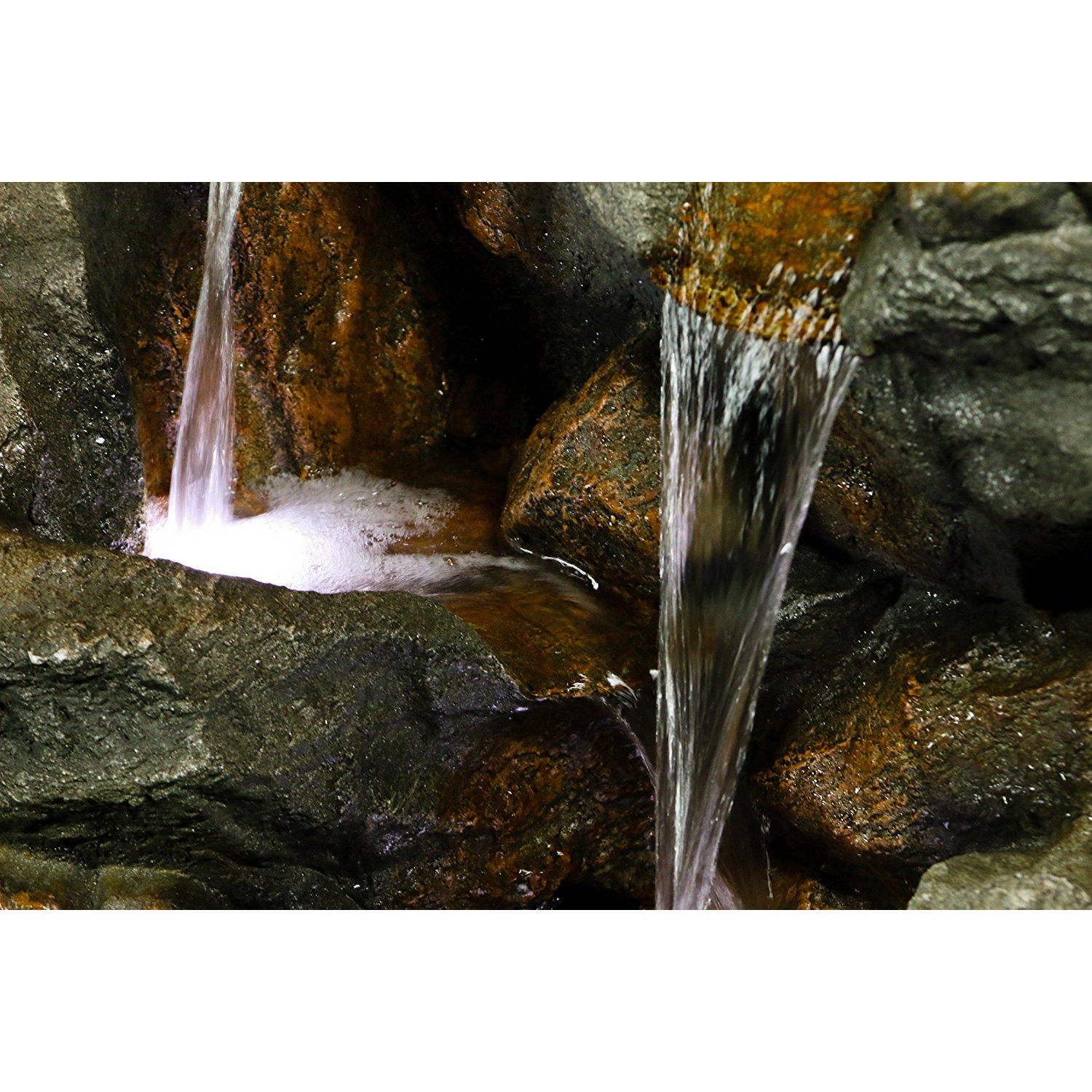 Alpine Fiberglass/Polystone Rainforest Waterfall Fountain with LED