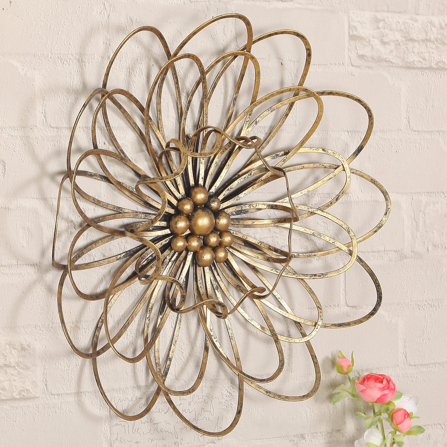 AdecoTrading Flower Urban Design Metal Wall Décor & Reviews Wayfair