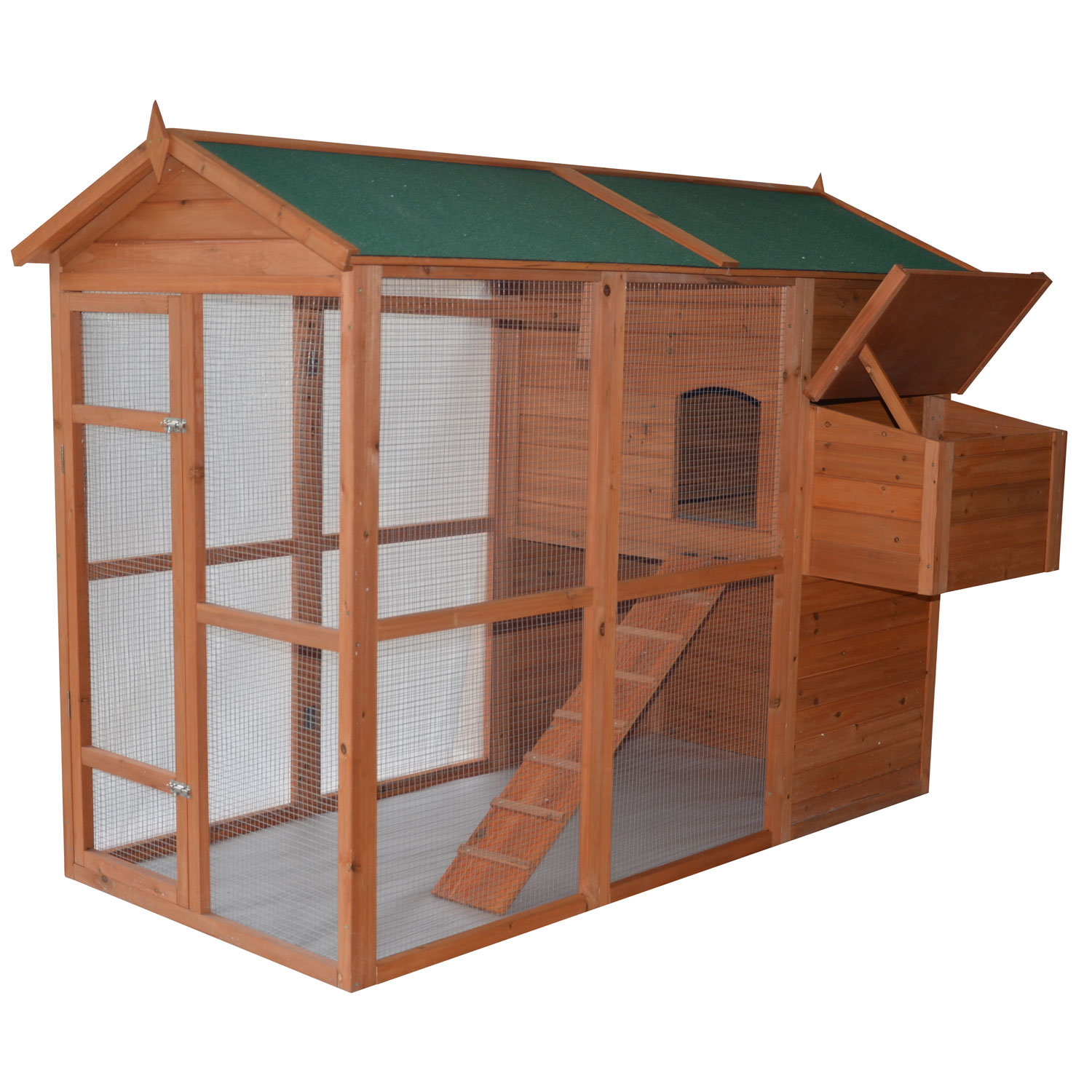 Pawhut Deluxe Large Backyard Chicken Coop with Outdoor Run 