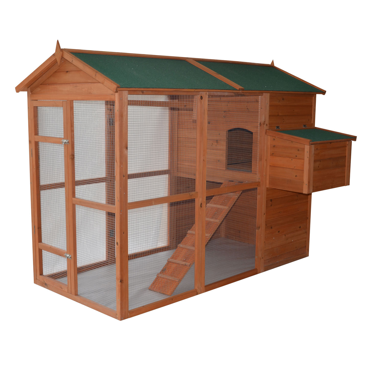 Pawhut Deluxe Large Backyard Chicken Coop with Outdoor Run 