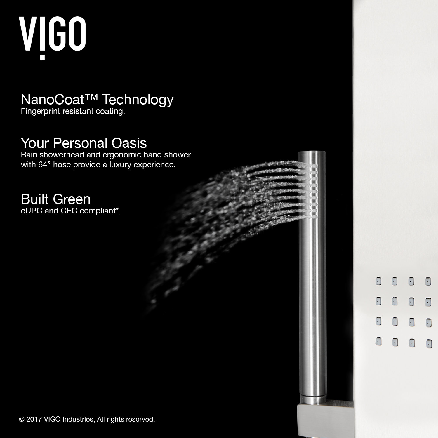 VIGO Retrofit Shower Panel System with Rain Shower Head & Reviews