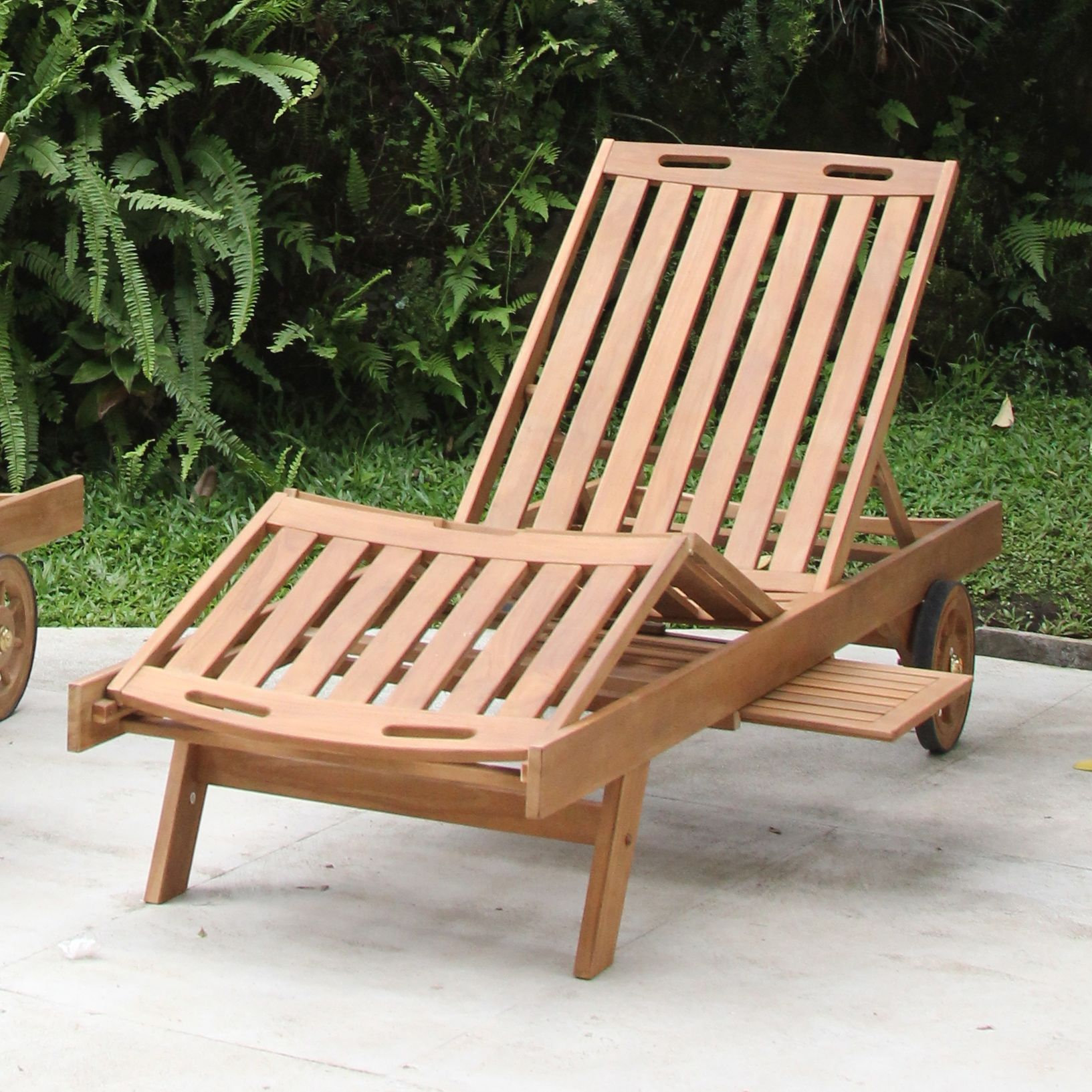 wayfair teak chaise lounge