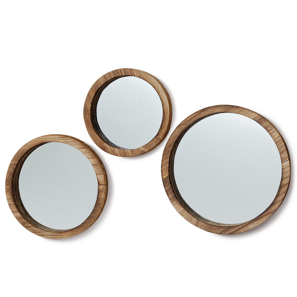 3 Piece Boho Chic Porthole Wall Mirror Set & Reviews Birch Lane