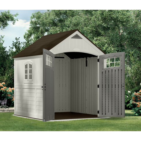 Suncast Cascade 7 ft. W x 7 ft. D Plastic Storage Shed ...
