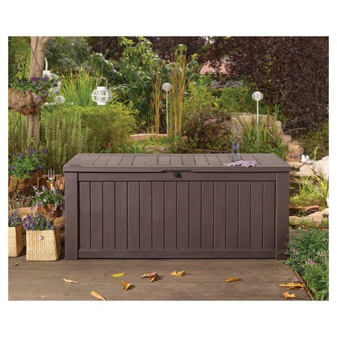 Keter Rockwood 150 Gallon Plastic Deck Box & Reviews | Wayfair