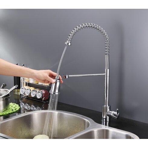 Ruvati Cascada Single Handle Pull-Down Kitchen Faucet with Soap ...