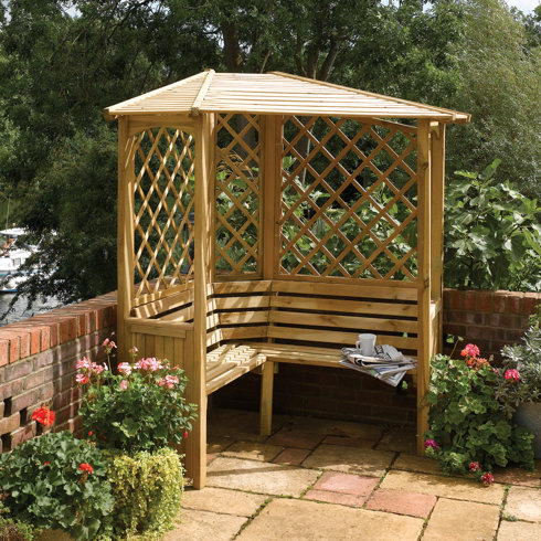 Rowlinson Balmoral 3 Seater Timber Corner Arbour &amp; Reviews 