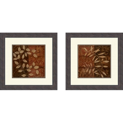 PTM Images Botanical Autumn 2 Piece Framed Painting Print Set & Reviews ...