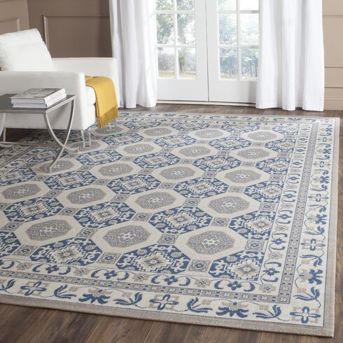 Charlton Home Nielsen Blue   Ivory Area Rug & Reviews 