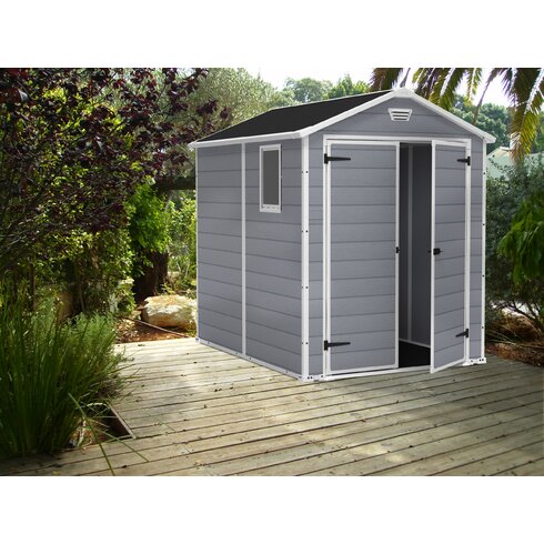 Keter Manor 6 ft. W x 7.4 ft. D Plastic Storage Shed 