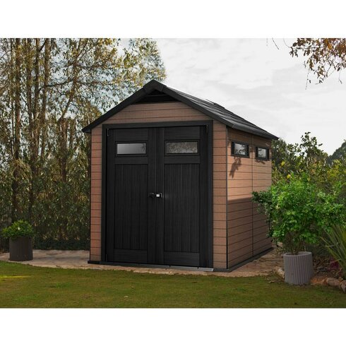 keter fusion 7.5 ft. x 9 ft. wood and plastic composite