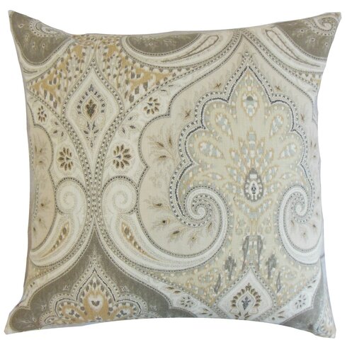 The Pillow Collection Kirrily Damask Linen Throw Pillow & Reviews | Wayfair