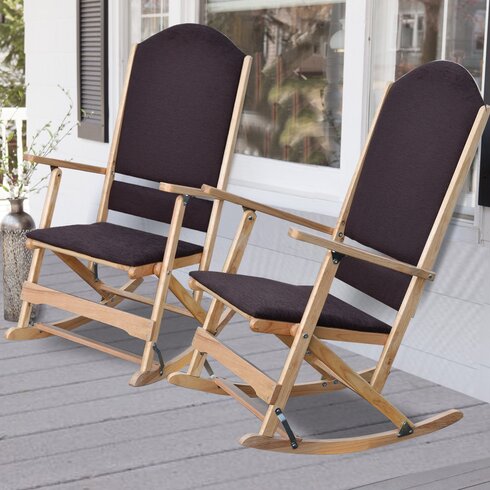 Wildon Home ® Cedar Creek Solid Wood Folding Rocking Chairs & Reviews