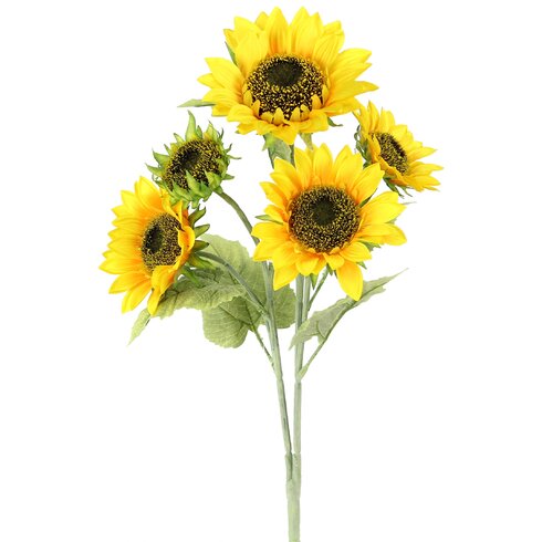 AdmiredbyNature 2 Stems Atrtificial Blooms Sunflower & Reviews | Wayfair