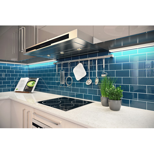 Glass Subway Tile in Dark Teal