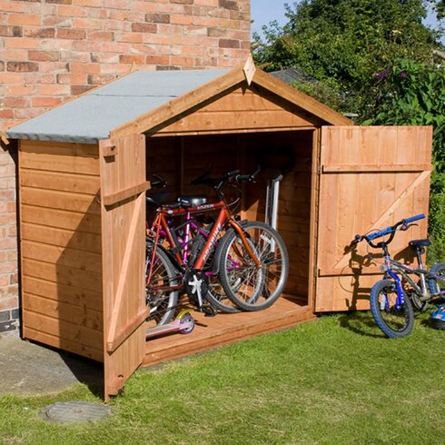 Mercia Garden Products 7 x 3 Wooden Shiplap Apex Bike Shed 