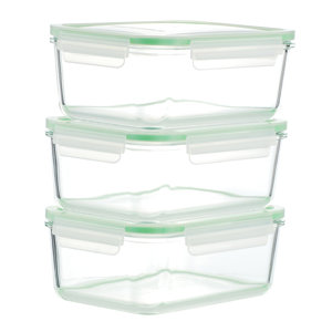 GoGREEN Glassworks Food Storage Container (Set of 3)