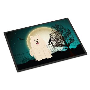 Halloween Scary Samoyed Doormat