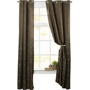 Kips Bay Geometric Blackout Thermal Grommet Single Curtain Panel
