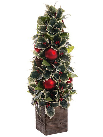northlight decorative holly pine cone and ornament artificial christmas cone topiary in planter wayfair - Topiary Christmas Decorations northlight decorative holly pine cone and ornament artificial christmas cone topiary in planter wayfair - Topiary Christmas Decorations