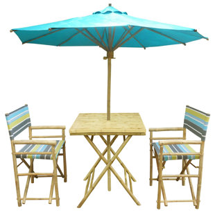 Bistro Set With Umbrella Wayfair Sinta 3 Piece Teak Bistro Set With Umbrella