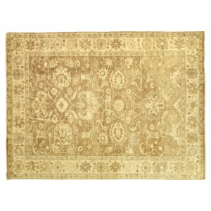 Oushak Hand-Knotted Wool Camel/Ivory Area Rug