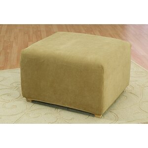 Stretch Pique Ottoman Slipcover