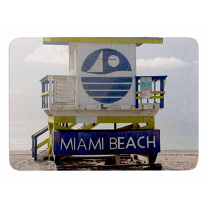 Miami Beach Lifeguard Stand by Philip Brown Bath Mat