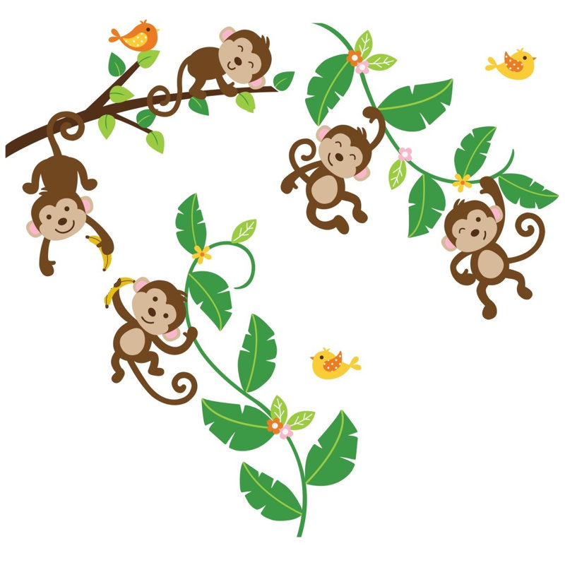 Cherrycreekdecals Five Little Monkeys Nursery Wall Decal Wayfair Five Little Monkeys Nursery Wall Decal