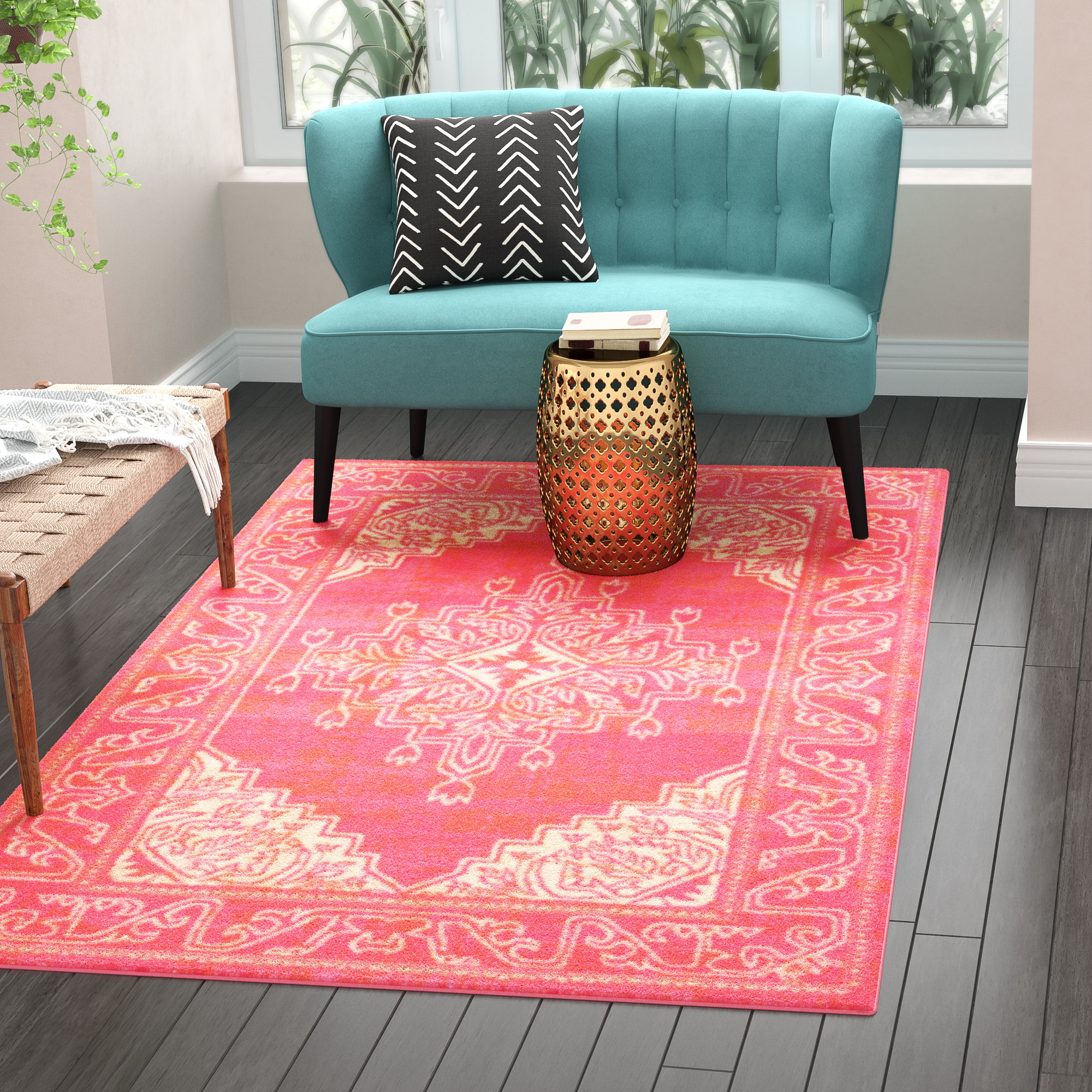 Mistana Cadencia Pink Area Rug Reviews Wayfair