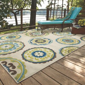 Capri Beige/Green Indoor/Outdoor Area Rug