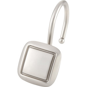 Burnett Square Wall Mounted Shower Curtain Hooks (Set of 12)