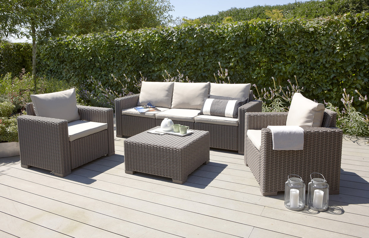 Homestead Living California 5 Seater Rattan Sofa Set With Cushions California 5 Seater Rattan Sofa Set With Cushions
