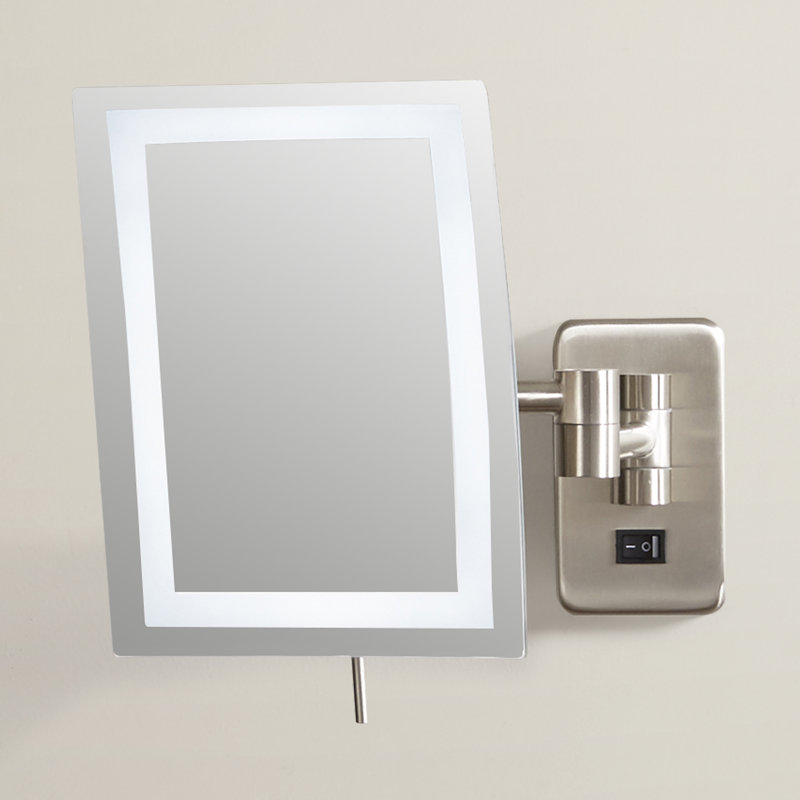 Wall Mount Vanity Mirror wade logan alonso direct wire wall mount rectangular makeup mirror Wall Mount Vanity Mirror wade logan alonso direct wire wall mount rectangular makeup mirror