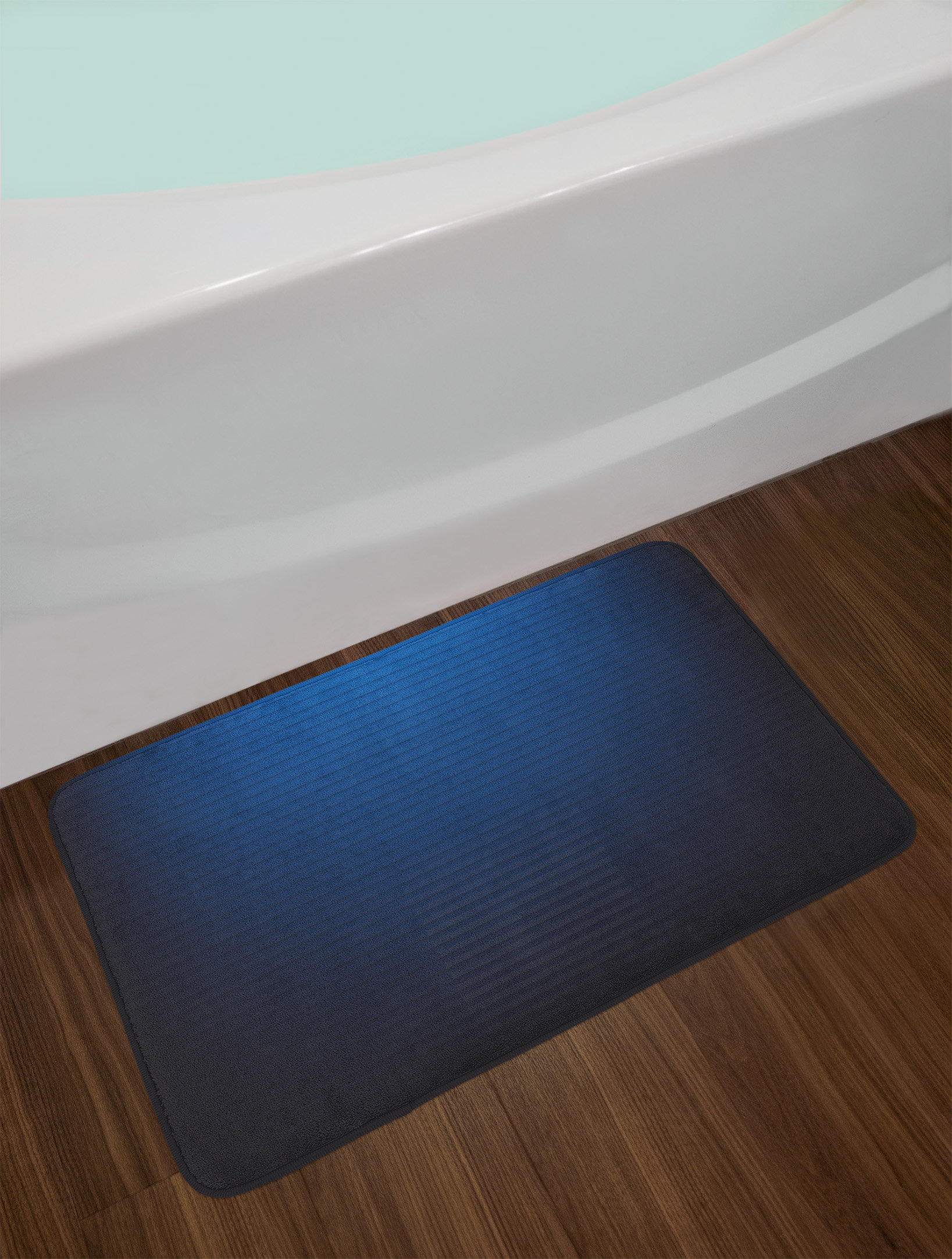 East Urban Home Digital Navy Bath Rug Wayfair