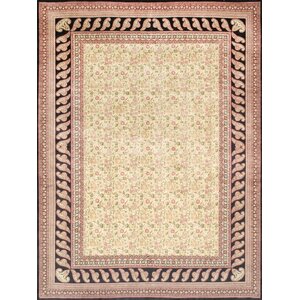Kerman Hand-Knotted Ivory Area Rug