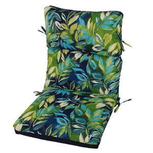 Channeled Reversible Outdoor Lounge Chair Cushion (Set of 4)