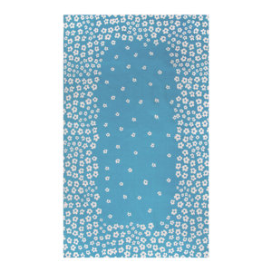 Carlos Wild Flower 100% Cotton Hand-Woven Blue Area Rug