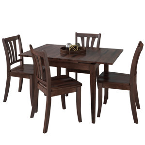 Liggett 5 Piece Extendable Wood Dining Set by Three Posts