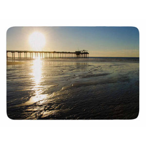 Sun Over Scripps Pier by Nick Nareshni Memory Foam Bath Mat