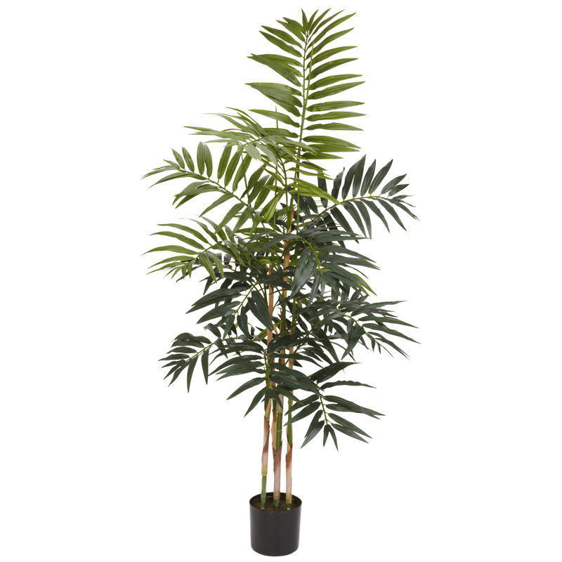 Nearly Natural Bamboo Palm Tree in Pot & Reviews Wayfair